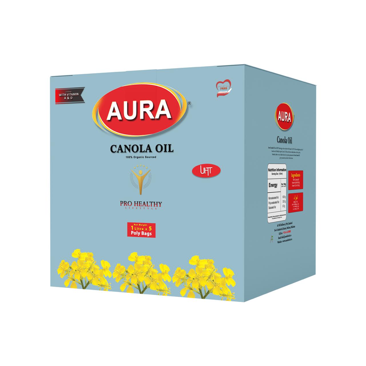 AURA Canola Oil - High Smoke Point and Omega 3 Rich