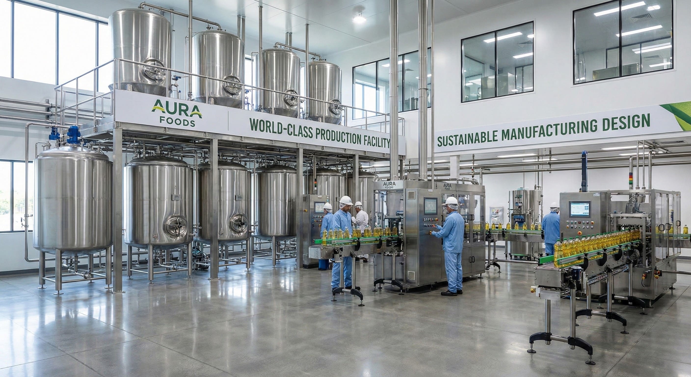 Inside AURA Foods world-class stainless steel refining facility